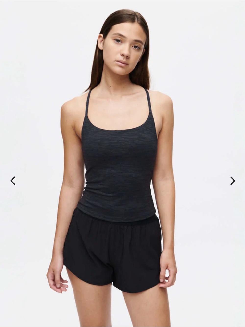 Outdoor Voices Black Slim Camisole with Thin Straps